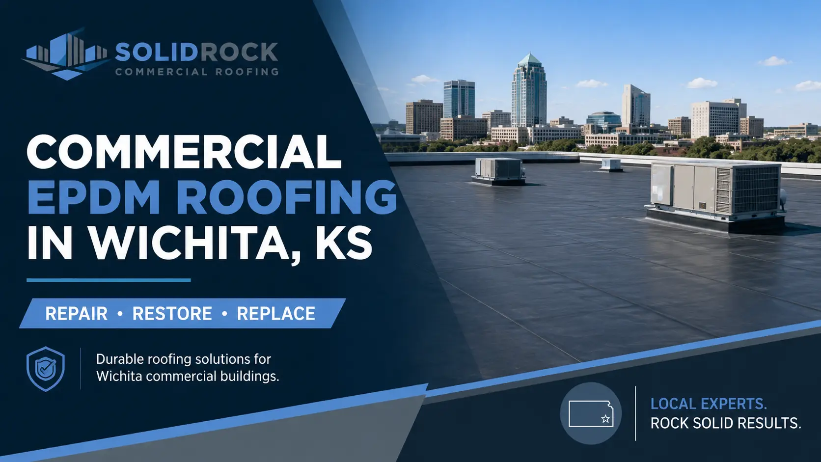 EPDM roofing in Wichita, Kansas by Solid Rock Commercial Roofing