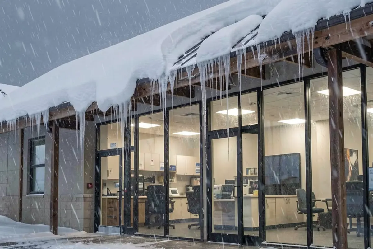 Commercial Roof Leaks During a Snowstorm