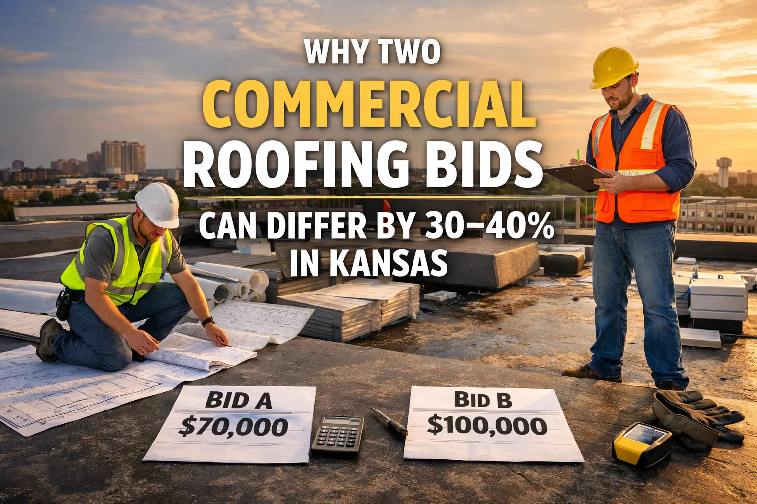 Why Two Commercial Roofing Bids Can Differ by 30–40% in Kansas